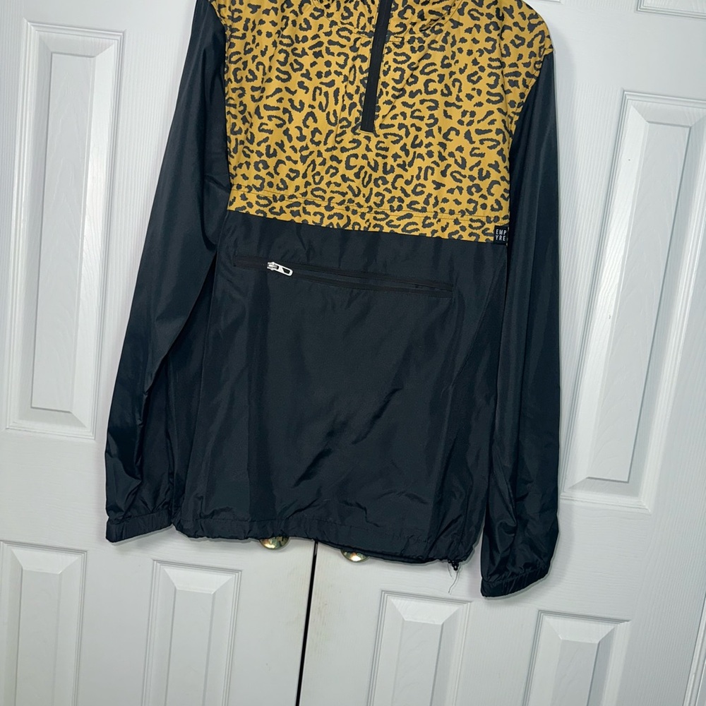 Empyre Black and Leopard Print Windbreaker